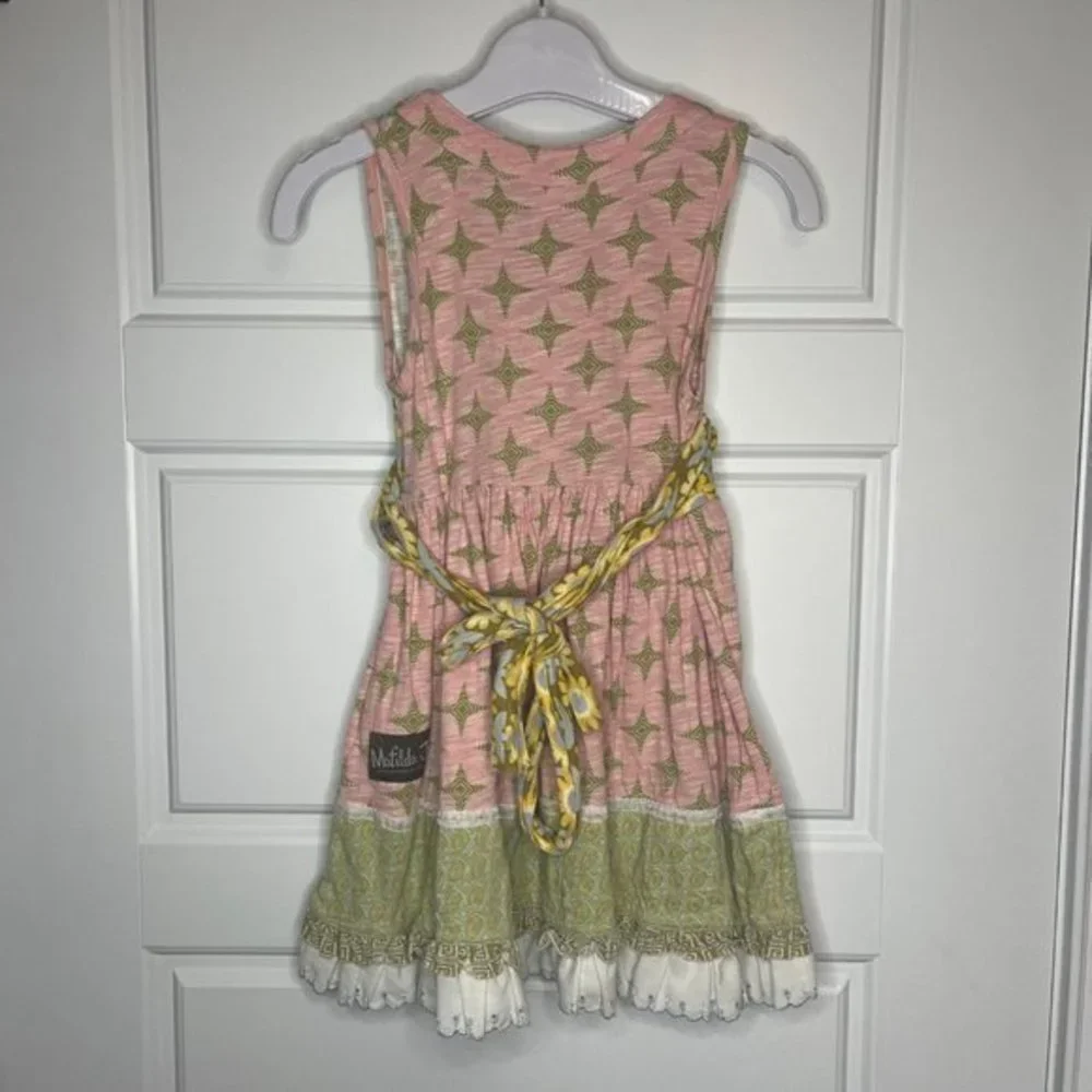 Matilda Jane Girls Serendipity 100% Cotton Pink Spring Joanna Wrap Dress Size 4‎